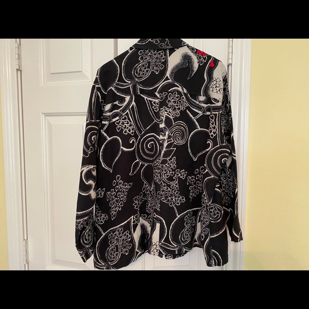 Chico’s Jacket with Embroidered Red Hearts